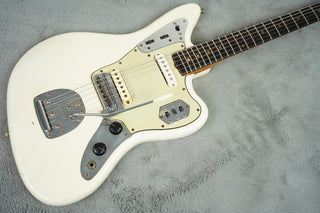 1962 Fender Jaguar Olympic White R/F over original Fiesta Red