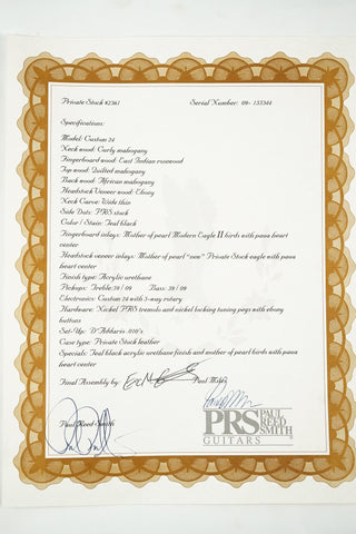 2009 PRS Private Stock Custom 24, Teal Black